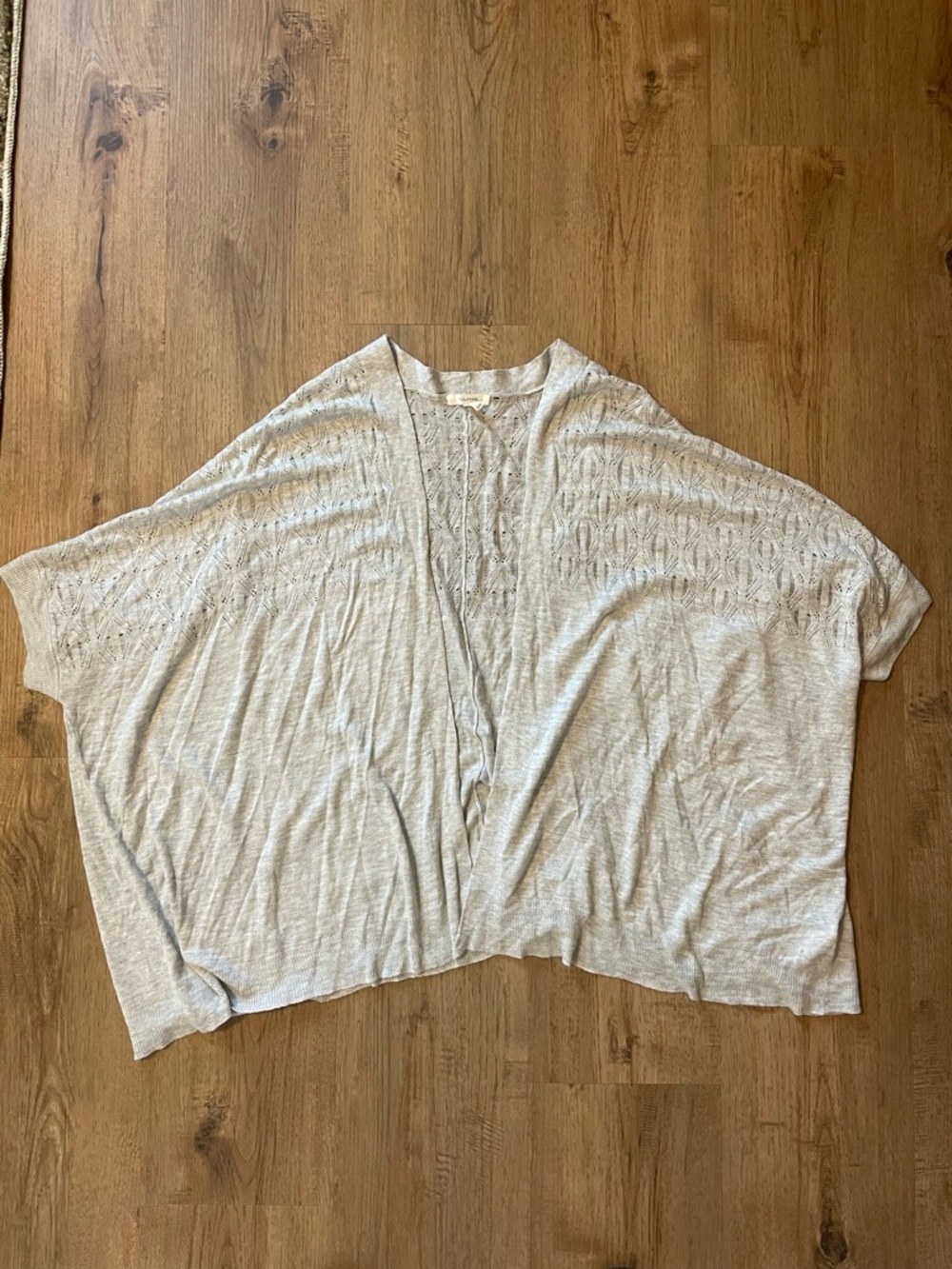 Maurices Light Gray Open-Front Knit Tunic with Textured Detail